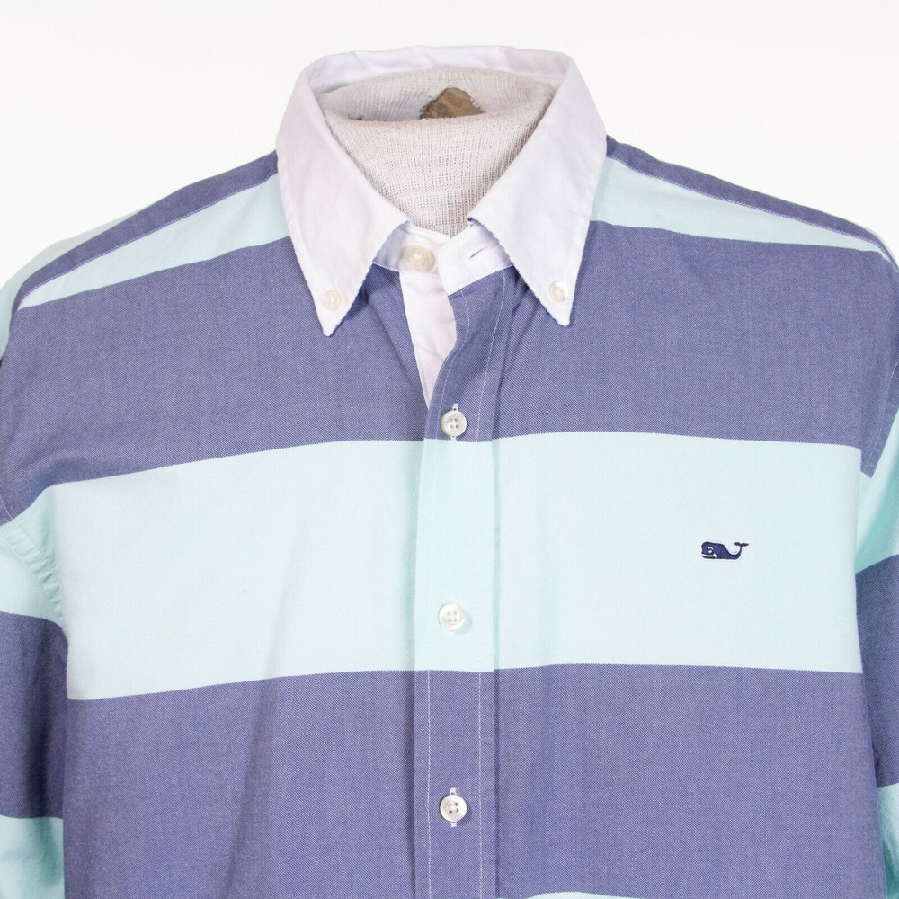 Vineyard Vines Blue and White Striped Casual Button Down Shirt - Picture 2 of 8
